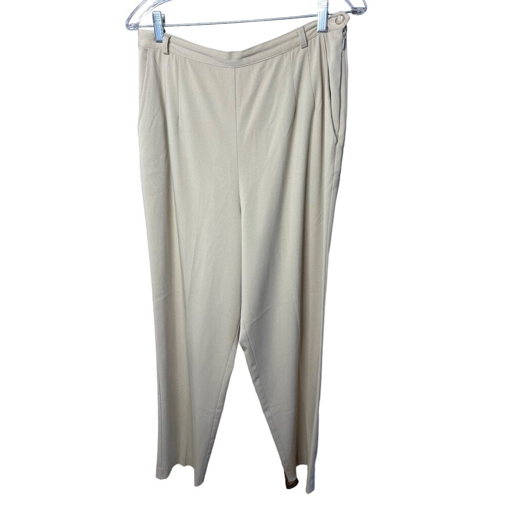 Geoffrey Been Sport Women’s dress pants size 14 tan zip button side pockets